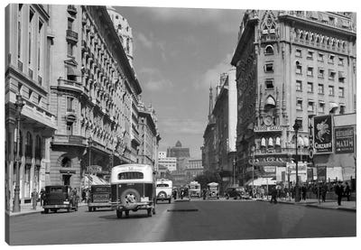 1930s-1940s The Diagonal Norte Or The Avenida Roque Saenz Pena Buenos Aires Argentina Canvas Art Print - Buenos Aires