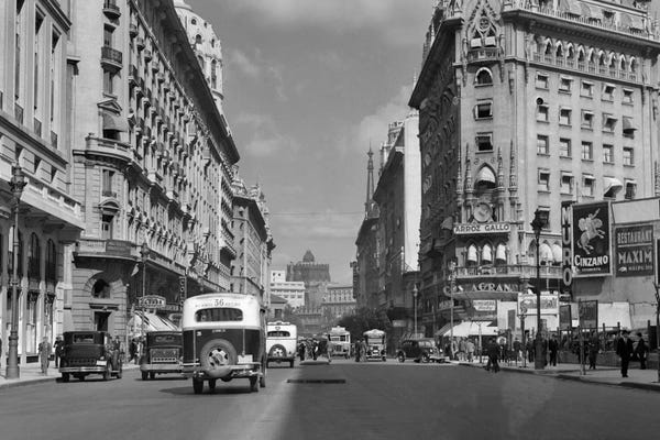 Vintage & Retro Photography: 1930s-1940s The Diagonal Norte Or The Avenida Roque Saenz Pena Buenos Aires Argentina by Vintage Images