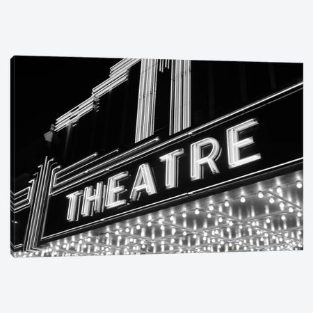 1930s-1940s Theater Marquee Theatre In Neon Lights Canvas Print #VTG182} by Vintage Images Art Print