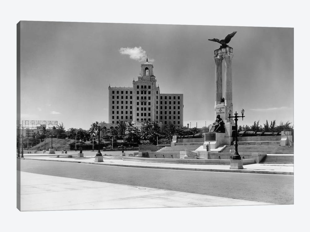1930s-1940s Uss Maine Monument And National Hotel Havana Cuba by Vintage Images 1-piece Canvas Print