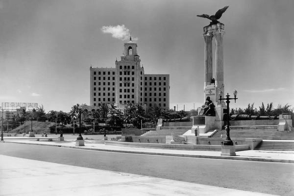 Cuba: 1930s-1940s Uss Maine Monument And National Hotel Havana Cuba by Vintage Images