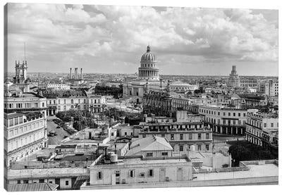 1930s-1940s View From Sevilla Hotel Of Capitol Building Skyline Of Havana Cuba Canvas Art Print - Havana Art