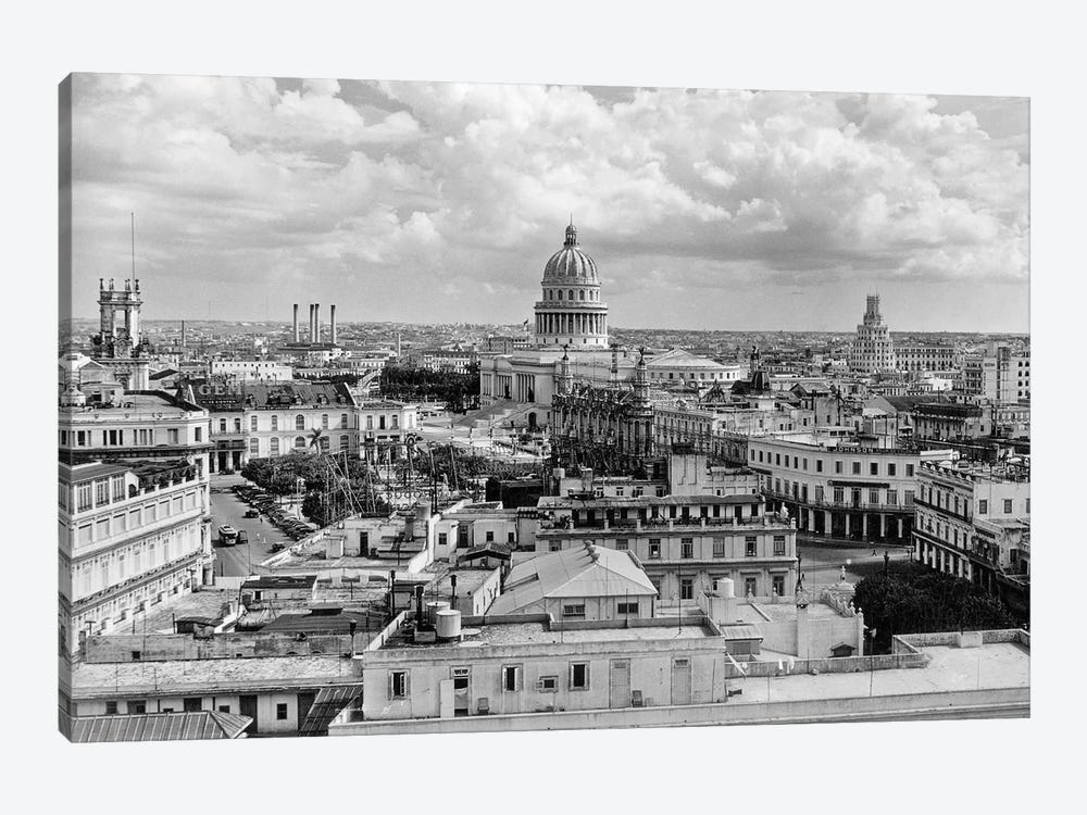 1930s-1940s View From Sevilla Hotel Of Capitol Building Skyline Of Havana Cuba by Vintage Images 1-piece Canvas Print