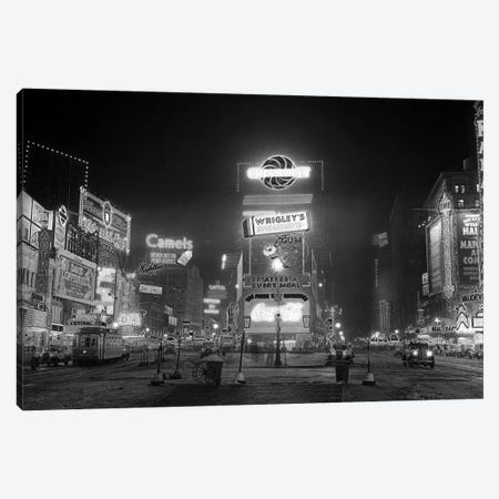 1935 Times Square Lighted At Night Broadway's Great White Way NYC USA Canvas Print #VTG189} by Vintage Images Canvas Print