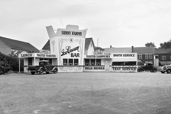 1937 Roadside Eatery The Sunny Farms Ice Cream Bar Massachusetts USA