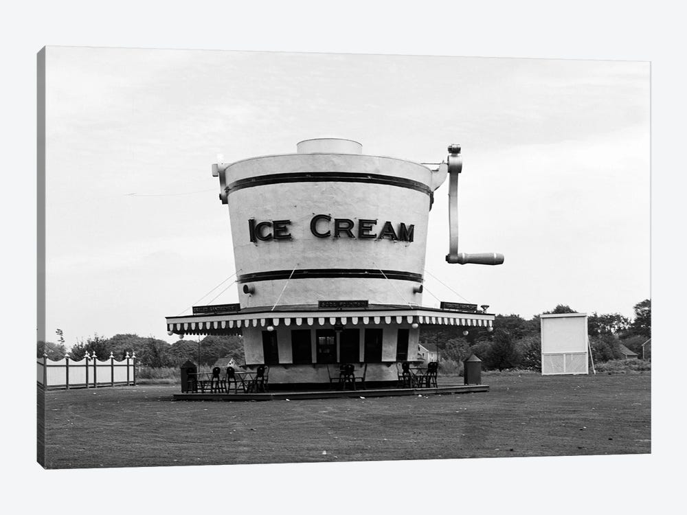 1937 Roadside Refreshment Stand Shaped Like Ice Cream Maker by Vintage Images 1-piece Canvas Artwork