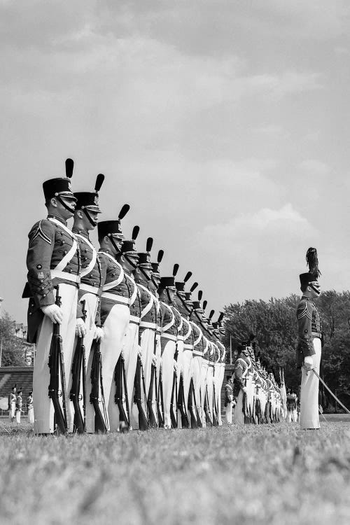 1940s A Row Of Uniformed Military College Cadets At Dress Parade Chester Pennsylvania by Vintage Images wall art