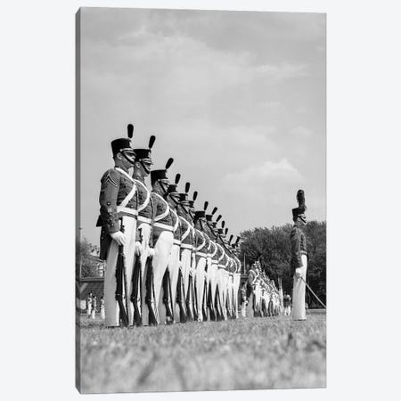 1940s A Row Of Uniformed Military College Cadets At Dress Parade Chester Pennsylvania Canvas Print #VTG197} by Vintage Images Canvas Art Print