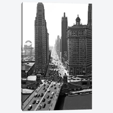 1940s Downtown Skyline Michigan Avenue Chicago Illinois USA Canvas Print #VTG210} by Vintage Images Art Print