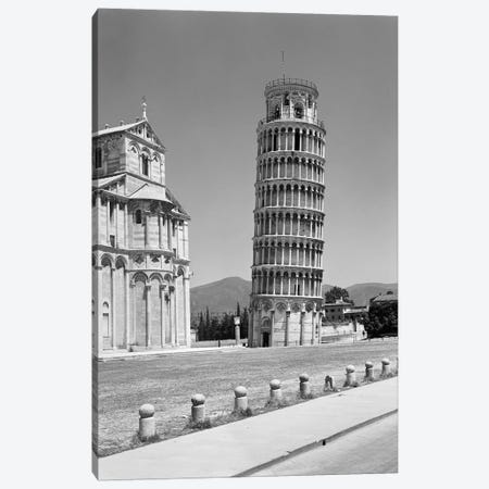 1940s Leaning Tower Pisa Tuscany Italy Canvas Print #VTG214} by Vintage Images Canvas Artwork