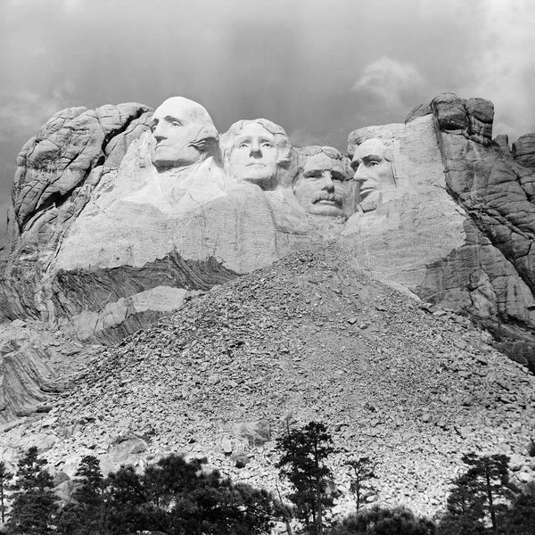 South Dakota: 1940s Mount Rushmore South Dakota George Washington Theodore Roosevelt Abraham Lincoln Thomas Jefferson by Vintage Images