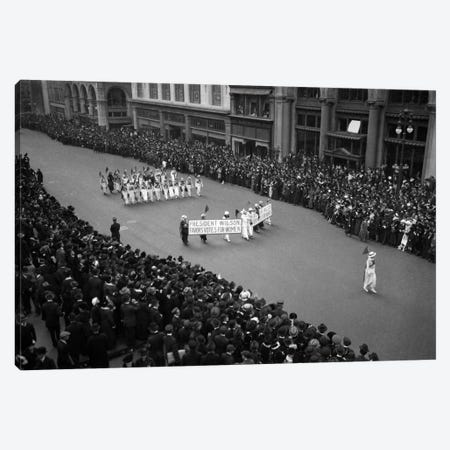 1910s Overhead View Of A Large Crowd Watching People Marching In A Suffrage Parade Circa 1914 Canvas Print #VTG21} by Vintage Images Canvas Wall Art