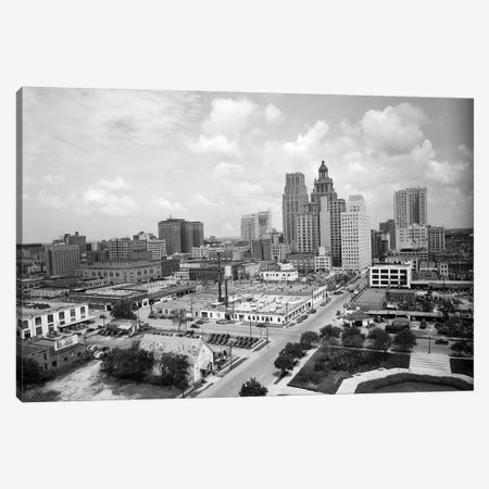 1940s Skyline Of Business District Of Houston Texas From City Hall Canvas Print #VTG223} by Vintage Images Canvas Art