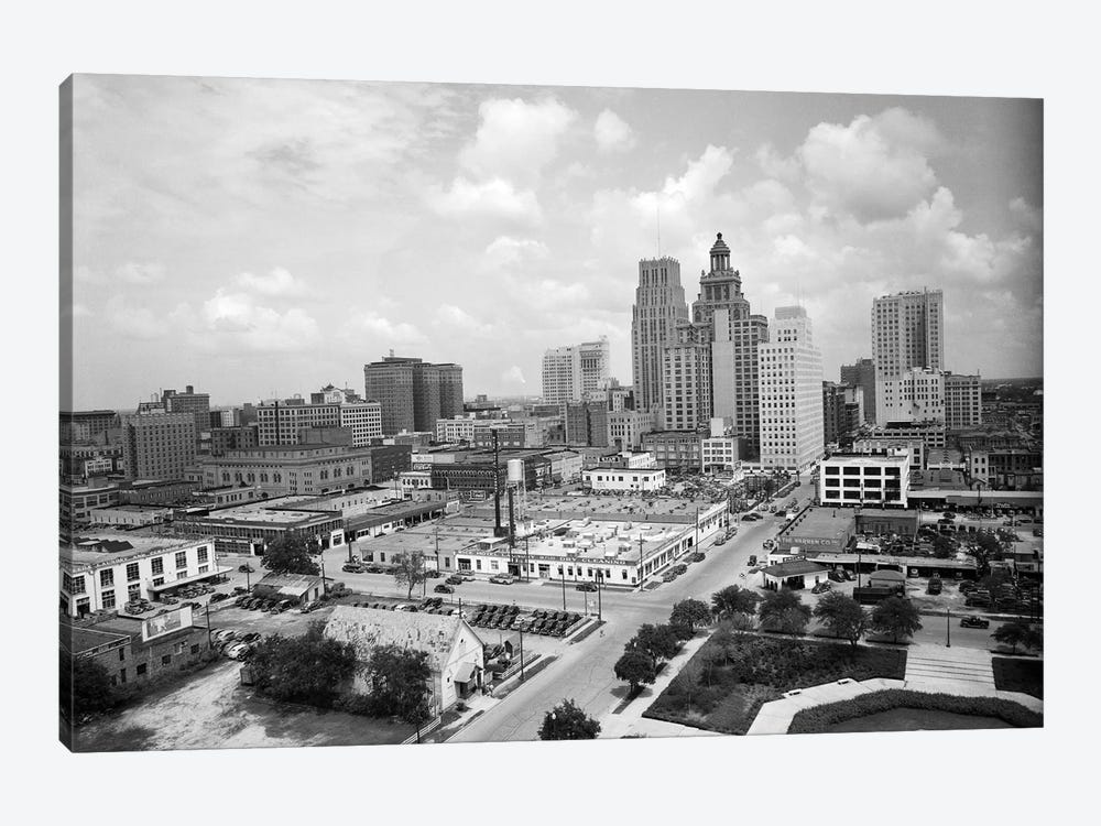 1940s Skyline Of Business District Of Houston Texas From City Hall by Vintage Images 1-piece Canvas Art