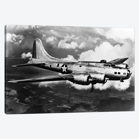 1940s World War II Airplane Boeing B-17E Bomber Flying Through Clouds Canvas Print #VTG235} by Vintage Images Canvas Wall Art