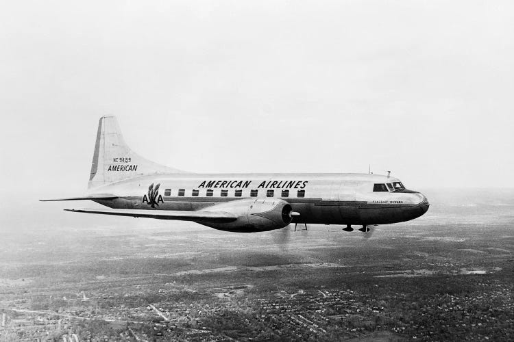 1940s-1950s American Airlines Convair Flagship Propeller Aircraft In Flight