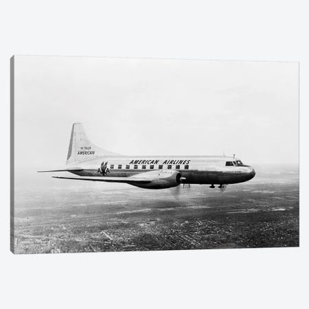 1940s-1950s American Airlines Convair Flagship Propeller Aircraft In Flight Canvas Print #VTG244} by Vintage Images Canvas Art Print