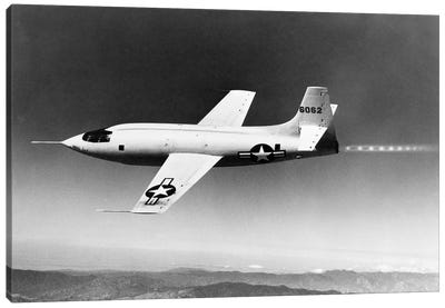 1940s-1950s Bell X-1 Us Air Force Supersonic Plane Designed For Maximum Speed Of 1700 Mph In Flight Canvas Art Print - Veterans Day