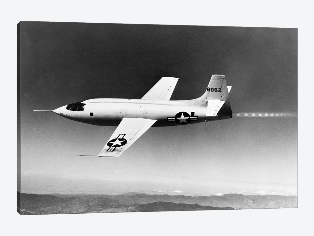 1940s-1950s Bell X-1 Us Air Force Supersonic Plane Designed For Maximum Speed Of 1700 Mph In Flight by Vintage Images 1-piece Canvas Wall Art