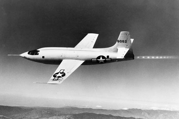 Air Force: 1940s-1950s Bell X-1 Us Air Force Supersonic Plane Designed For Maximum Speed Of 1700 Mph In Flight by Vintage Images