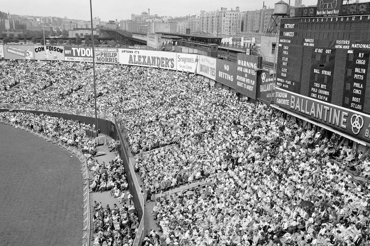 1940s-1950s Large Crowd Yankee Stadium Bronx NYC Bleachers Advertising Signs Around The Stadium New York City NY USA