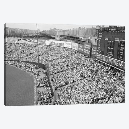 1940s-1950s Large Crowd Yankee Stadium Bronx NYC Bleachers Advertising Signs Around The Stadium New York City NY USA Canvas Print #VTG251} by Vintage Images Art Print