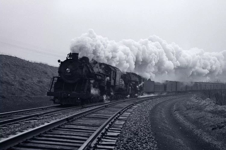 1940s-1950s Speeding Steam Locomotive Passenger Train Near Port Jervis New York USA