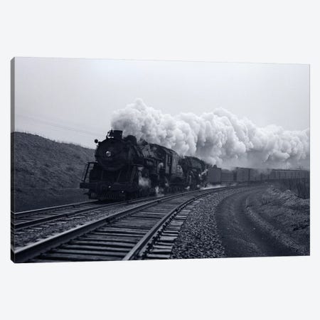 1940s-1950s Speeding Steam Locomotive Passenger Train Near Port Jervis New York USA Canvas Print #VTG253} by Vintage Images Canvas Art Print