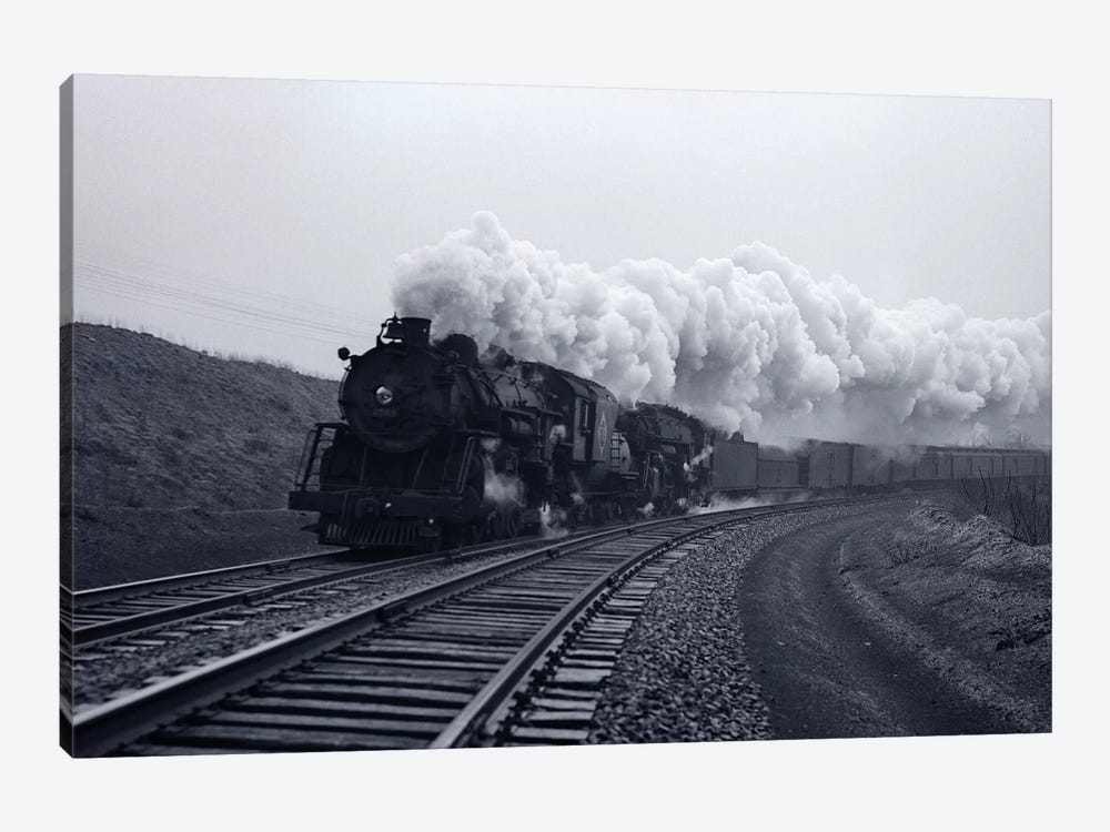 1940s-1950s Speeding Steam Locomotive Passenger Train Near Port Jervis New York USA by Vintage Images 1-piece Art Print