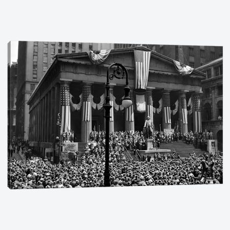 1942 WW II War Bond Rally Federal Treasury Building New York Stock Exchange Wall Street Manhattan New York City USA Canvas Print #VTG255} by Vintage Images Canvas Wall Art