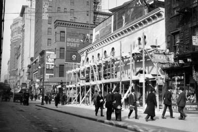 1915-16 Haymarket Theater Becomes Movie House End Of The Tenderloin 6Th Avenue And 30Th Street New York City USA by Vintage Images metal wall art