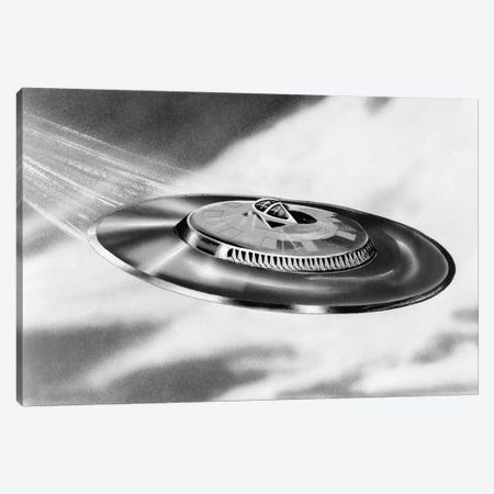 1950s Artist's Conception Of Flying Saucer Canvas Print #VTG273} by Vintage Images Canvas Print