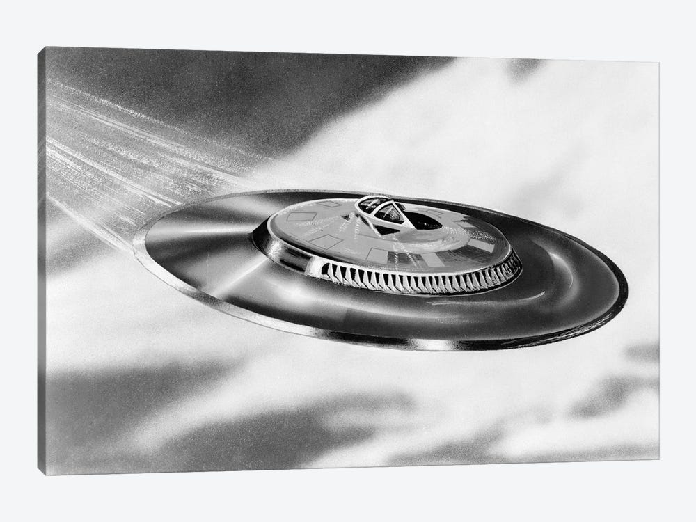 1950s Artist's Conception Of Flying Saucer by Vintage Images 1-piece Canvas Print