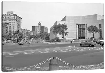 1950s Brooklyn Public Library Borough NYC As Seen From The Grand Army Plaza Looking To Eastern Parkway Canvas Art Print - Vintage Images