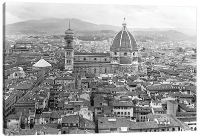 1950s Cathedral Santa Maria Del Fiore And Giotto's Bell Tower Florence Italy Canvas Art Print - Florence Art