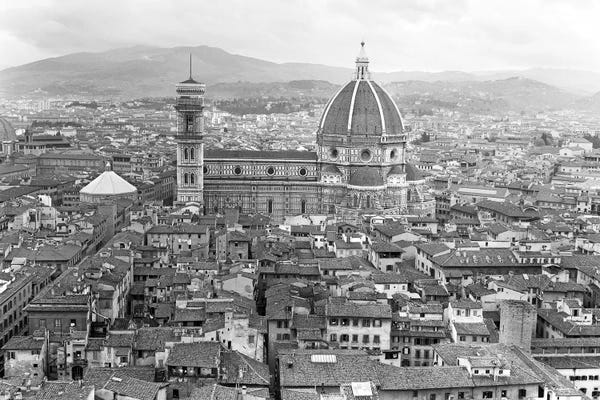 Tuscany: 1950s Cathedral Santa Maria Del Fiore And Giotto's Bell Tower Florence Italy by Vintage Images