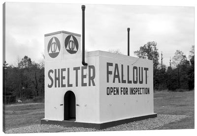 1950s Civil Defense Fallout Shelter Sample Open For Inspection Canvas Art Print - Vintage Images