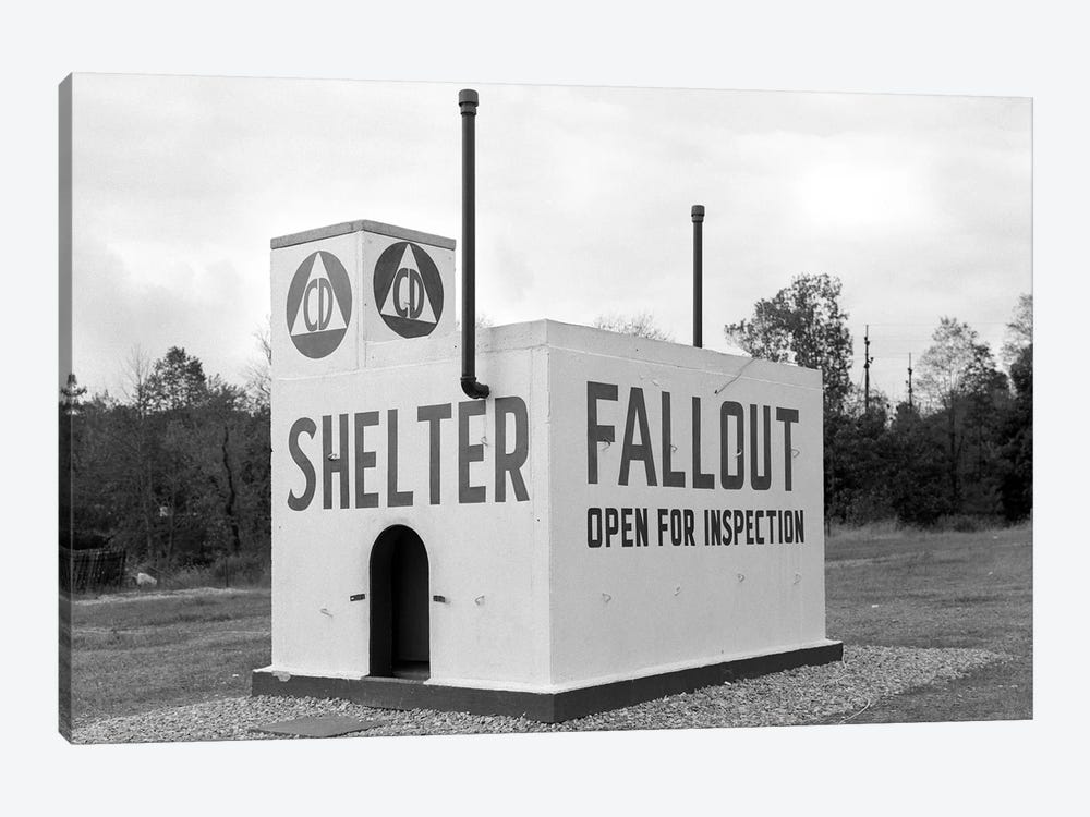 1950s Civil Defense Fallout Shelter Sample Open For Inspection by Vintage Images 1-piece Art Print