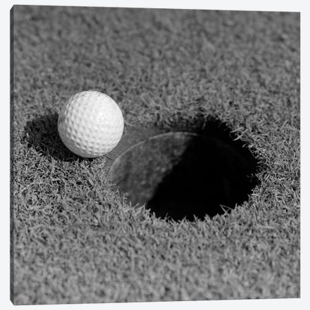 1950s Close-Up Of Golf Ball On Green On Very Edge Of Cup Canvas Print #VTG283} by Vintage Images Canvas Artwork