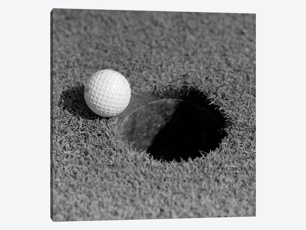 1950s Close-Up Of Golf Ball On Green On Very Edge Of Cup by Vintage Images 1-piece Canvas Art