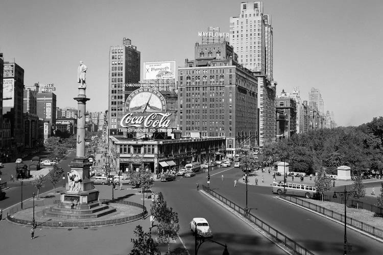 1950s Columbus Circle Looking North Manhattan New York City USA