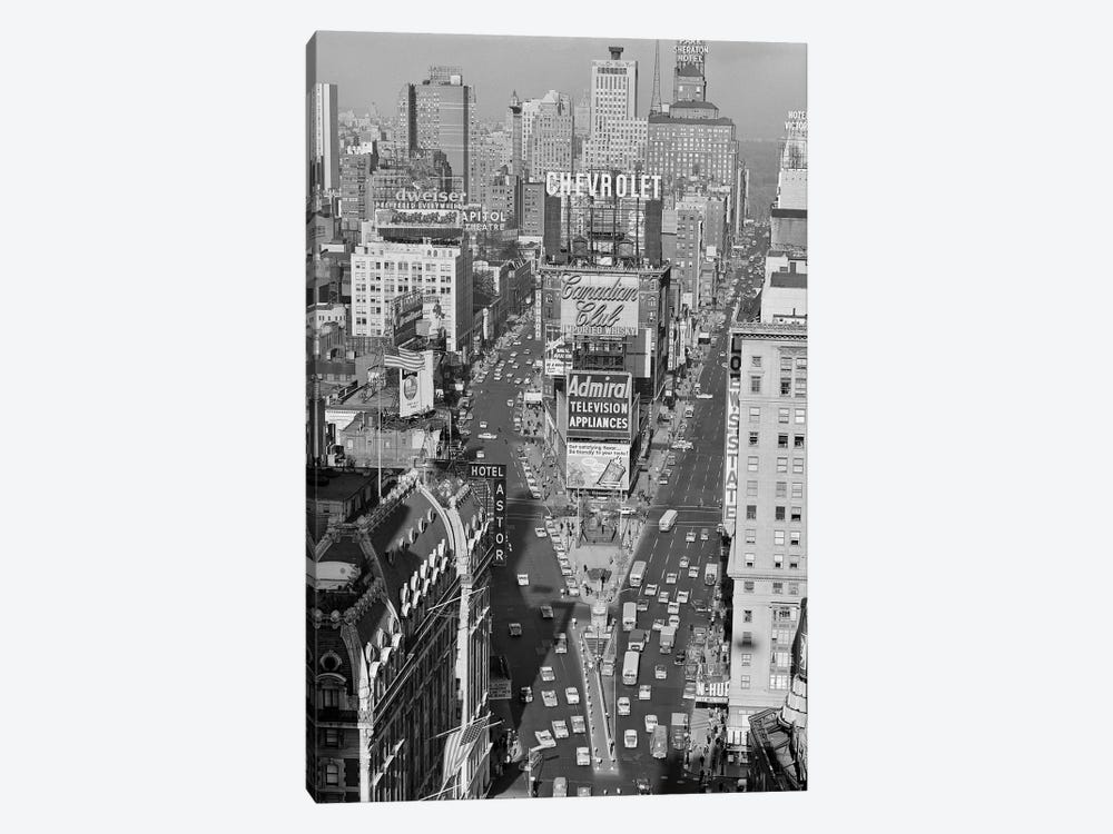 1950s Elevated View New York City Times Square Traffic Looking North To Duffy Square NYC NY USA by Vintage Images 1-piece Art Print