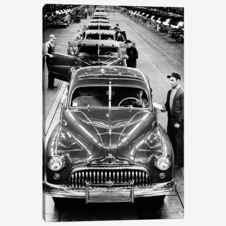 1950s Head-On View Buick Automobile Assembly Line Detroit Michigan USA Canvas Print #VTG296} by Vintage Images Canvas Wall Art
