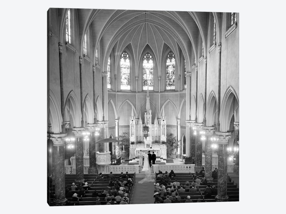 1950s High Angle View Of Wedding Ceremony In Saint Patrick's Cathedral New York City by Vintage Images 1-piece Canvas Artwork