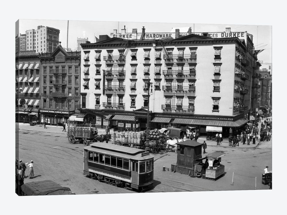 1916 The Eastern Hotel With An Edison Street Car At South Ferry Lower Manhattan New York City USA by Vintage Images 1-piece Art Print