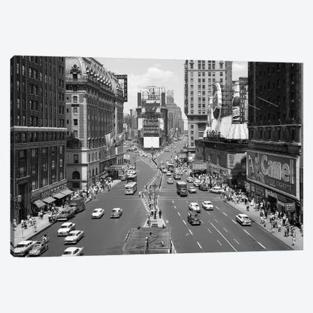 1950s Looking North At Times Square From The Times Building Manhattan NYC USA Canvas Print #VTG307} by Vintage Images Canvas Artwork