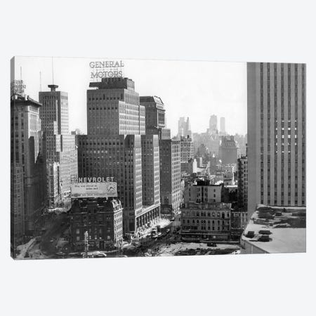 1950s Looking South At 61St Street Coliseum Tower Columbus Circle Excavation For New Building Bottom Center New York City NY USA Canvas Print #VTG309} by Vintage Images Canvas Print