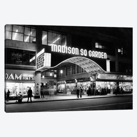 1950s Madison Square Garden Marquee Night West 49th Street Billing Ice Capades Of 1953 Building Demolished 1968 NYC NY USA Canvas Print #VTG311} by Vintage Images Canvas Artwork
