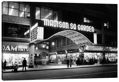 1950s Madison Square Garden Marquee Night West 49th Street Billing Ice Capades Of 1953 Building Demolished 1968 NYC NY USA Canvas Art Print - New York City Art
