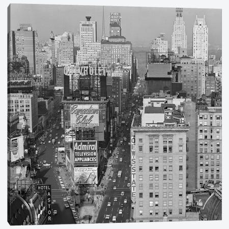 1950s New York City Times Square Looking North From Roof Of Hotel Claridge NYC NY USA Canvas Print #VTG315} by Vintage Images Canvas Art Print